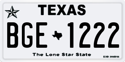 TX license plate BGE1222