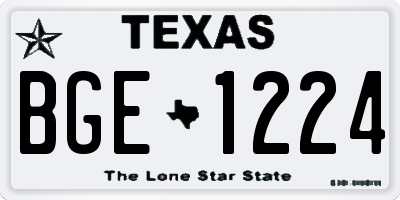 TX license plate BGE1224