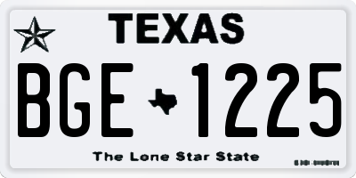 TX license plate BGE1225