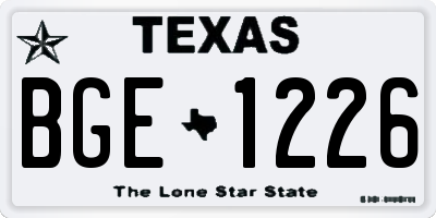 TX license plate BGE1226