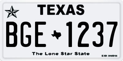 TX license plate BGE1237