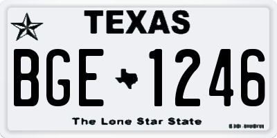 TX license plate BGE1246