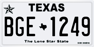 TX license plate BGE1249