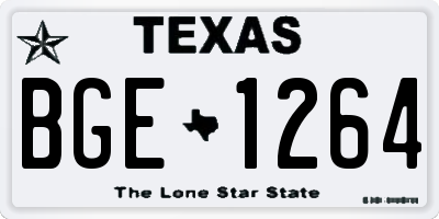 TX license plate BGE1264