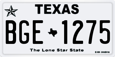 TX license plate BGE1275