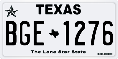 TX license plate BGE1276
