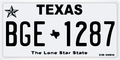 TX license plate BGE1287