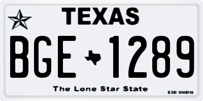 TX license plate BGE1289