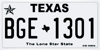 TX license plate BGE1301