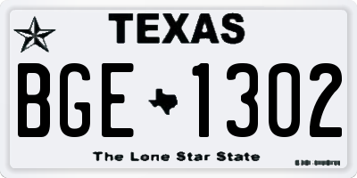 TX license plate BGE1302