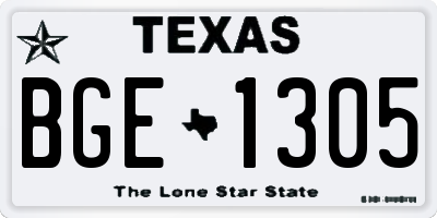 TX license plate BGE1305