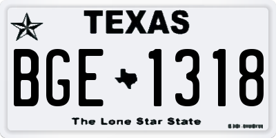 TX license plate BGE1318