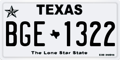 TX license plate BGE1322
