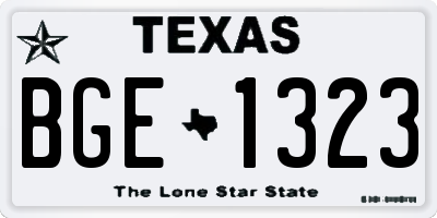 TX license plate BGE1323