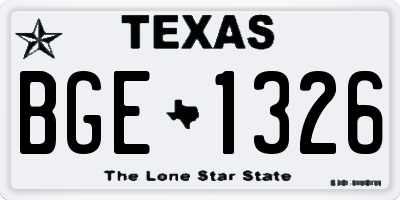 TX license plate BGE1326