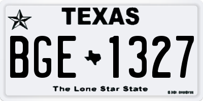 TX license plate BGE1327