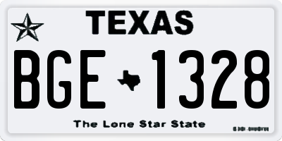 TX license plate BGE1328