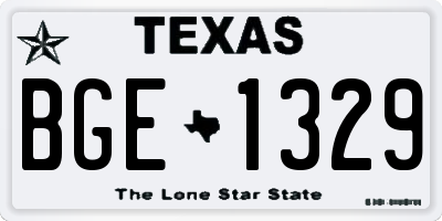 TX license plate BGE1329