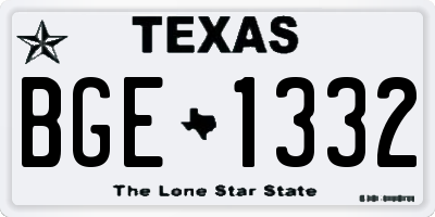 TX license plate BGE1332