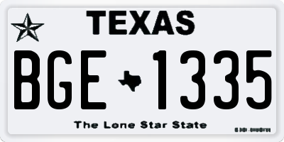 TX license plate BGE1335