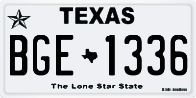 TX license plate BGE1336