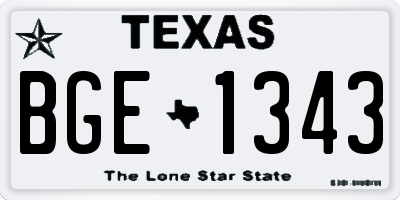 TX license plate BGE1343