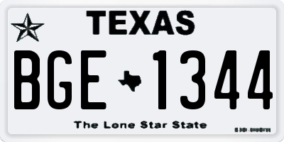 TX license plate BGE1344