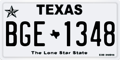 TX license plate BGE1348