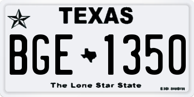 TX license plate BGE1350
