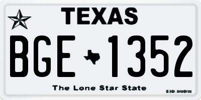 TX license plate BGE1352