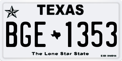 TX license plate BGE1353