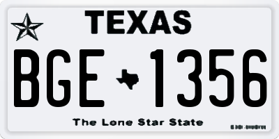 TX license plate BGE1356