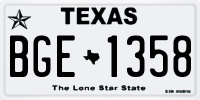 TX license plate BGE1358