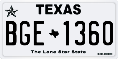 TX license plate BGE1360