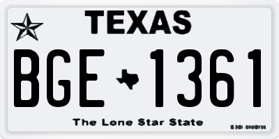 TX license plate BGE1361