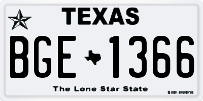 TX license plate BGE1366