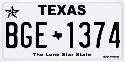 TX license plate BGE1374
