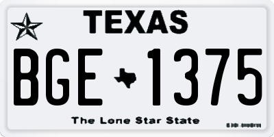 TX license plate BGE1375
