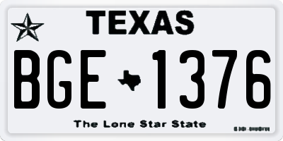 TX license plate BGE1376