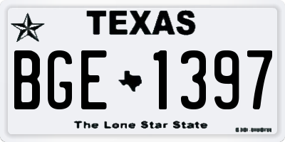 TX license plate BGE1397