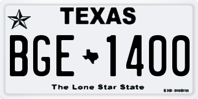 TX license plate BGE1400