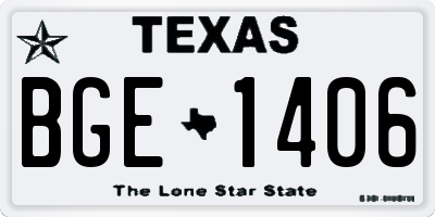 TX license plate BGE1406