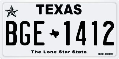 TX license plate BGE1412