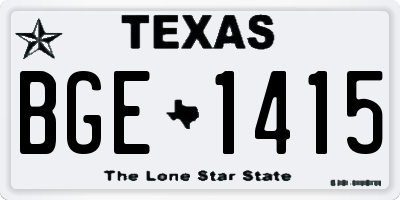 TX license plate BGE1415