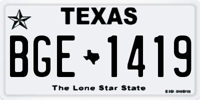 TX license plate BGE1419