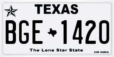 TX license plate BGE1420