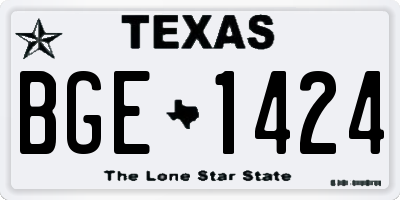 TX license plate BGE1424