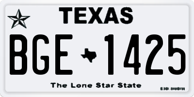 TX license plate BGE1425