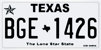 TX license plate BGE1426
