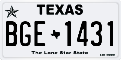 TX license plate BGE1431